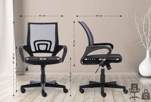Sedia da Ufficio Genius I Sedia da scrivania Regolabile in Altezza con Rivestimento in Rete, Colore:Grigio - Sedia gaming - Immagine 2