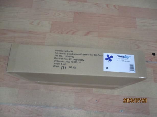 Miniatura 11 de Relaxdays Shoe Boxes, Set of 6, Stackable, Shoes up to Size 45, Air Vents, Foldable, Fully Transparent