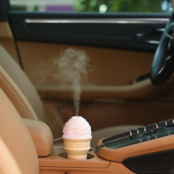 Tiergence Ice Cream Design LED Humidifier for Freshening Air & Fragrance (Multicoloured)