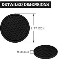 SINGARO Car Cup Coaster, 4PCS Universal Non-Slip Cup Holders Embedded in Ornaments Coaster, Car Interior Accessories, Black — image 2