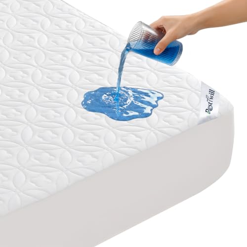 RestTwill Waterproof Mattress Protector King, Noiseless Mattress Pad | Washable Soft Breathable Fabric Bed Cover with Deep Pocket Up to 21”for Home, Hotel - image 1