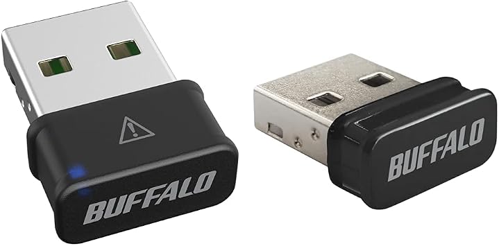BSBT5D205BK Buffalo WiFi Wireless LAN Adapter Compact 866Mbps 433Mbps 11ac/n/a/g/b USB 2.0 WPA3 WI-U2-866DM/N + USB Bluetooth 5.0 Adapter, Small, Black