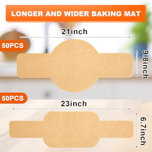 Marspark 100 Pcs Parchment Paper for Sourdough Baking, Bread Sling - Dutch Oven Liner, Pre-Cut Parchment Baking Supplies for Easy Dough Transfer (Round and Oval) by Marspark - Image 2