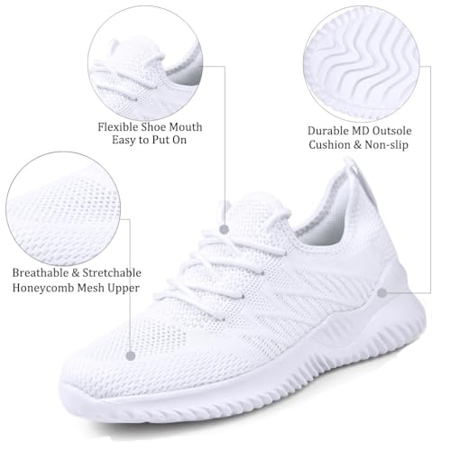 Womens Walking Tennis Shoes - Slip On Memory Foam Lightweight Casual Sneakers for Gym Travel Work - Image 3