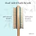 MainBasics Back Scrubber for Shower – Long Handle Dual-Sided Brush for Body Wash & Scrubbing with Exfoliating & Soft Bristles (Teal, Wood)