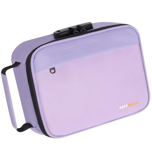 Smell Proof Bag with Combination Lock – Large Smell Proof Container with Activated Carbon Lining & Dividers, Odorless Travel Organizer for Home, Work & Gifts