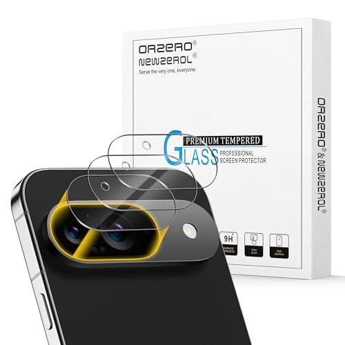 Orzero (3 Pack) Camera Lens Protector Compatible for Google Pixel 9 (6.3 inch) Protector de Cmera Case Friendly Tempered Glass 9H High Definition Microphone Cutout Anti-Scratch