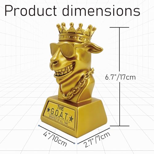 Bambluby Goat Trophy Winner Award – 7 Inch Funny Greatest of All Time Trophy for Fantasy Football Champion, Office MVP, Employee Recognition, Retirement Gift for Men, Boss, Coworker & Friends by Bambluby - Image 2
