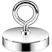 Fishing Magnet,600LBS Heavy Duty 3 Inches Salvage Magnets with Lifting Eye-Bolt Ideal for Retrieving Items in Lake,Beach,Lawn and New House(Silvery White, Pack of 1)
