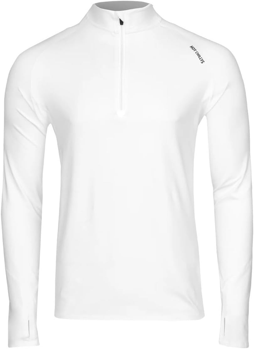 Hot Chillys Men's Micro-Elite Chamois UPF 30 4-Way Stretch Moisture-Wicking Midweight Thermal Long Sleeve Crewneck Base Layer
