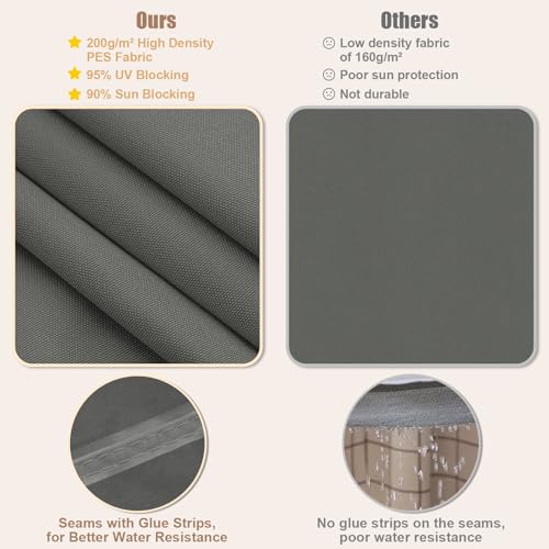 Miniatura 5 de Woltu Toldo Vela De Sombra Impermeable, Toldo Rectangular 5x7 M De Poliéster 200 G M , A Prueba De Viento Y Protección Rayos Uv, Para Exxterior Como Jardin, Patio, Piscina, Gris Oscuro