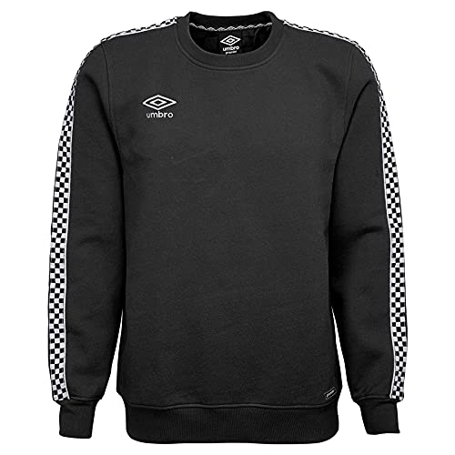 Umbro Boy's Youth (8-18) Check Tape Crew Sweatshirt, Black/White