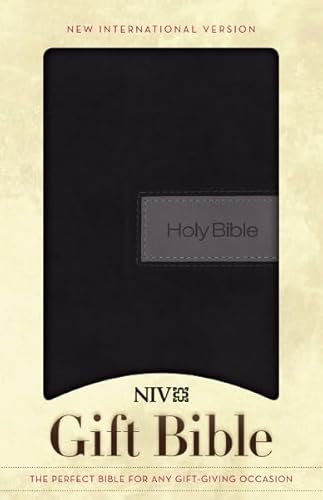 NIV, Gift Bible, Leathersoft, Black/Gray, Red Letter Edition