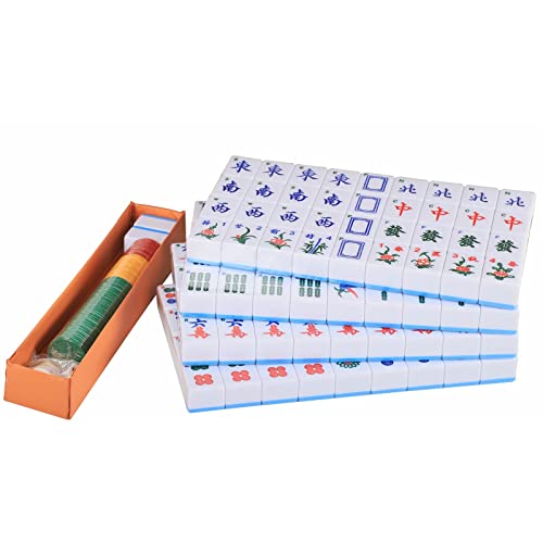 Set de Fichas de Mahjong Chino con Mesa y Dados miniatura 3