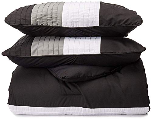 Chezmoi Collection Loft 8-Piece Luxury Striped Comforter Set (Full, Black/Gray/White) by Chezmoi Collection - Image 4