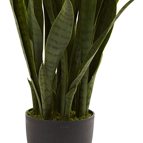 Nearly Natural, Green 4855 35In. Sansevieria With Black Planter #TOP6