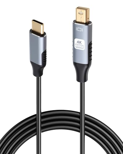 Hemlosk USB Typ C auf Mini DisplayPort DP, 1,8m 4K@60Hz USB C zu Mini DP Video Konverter Kabel, Full HD, Plug & Play, Dynamic HDR, Einwegadapter, Aluminium f&uuml;r MacBook Retina, Macbook Pro, iPad Pro