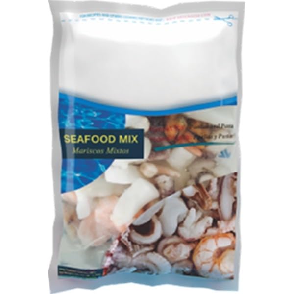 Premium Frozen Seafood Mix – Shrimp, Squid, Mussels & Octopus Blend – Ready to Cook – High Protein Seafood Medley – Perfect for Pasta, Paella & Stir Fry , Premium seafood mix featuring shrimp, squid, mussels, and octopus for a rich variety [ 80 oz , 5 lb ]