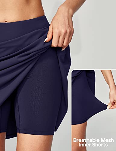 Image of Ewedoos Skort Golf Skirts for Women with Pockets Knee Length Skorts High Waisted 20 inch Skorts for Woman Athletic Tennis Skirt