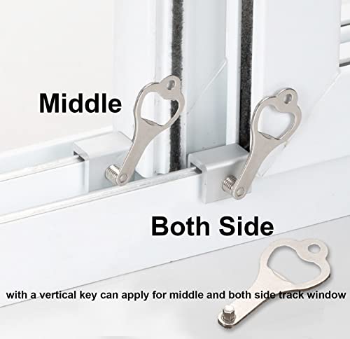 Window Locks, 8 Sets Sliding Window Locks Security With Key For Vertical & Horizontal Sliding Windows Doors, Adjustable Aluminum Child Proof Safety Slide Window Door Lock For Home Bedroom - Silver #TOP5
