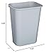 Rubbermaid Commercial Products Deskside Wastebasket/Trash Can, 10.25-Gallon/41-Quart, Gray, Plastic, Garbage Can for Home/Office, Fits Under Desk/Sink/Cabinet, Pack of 12