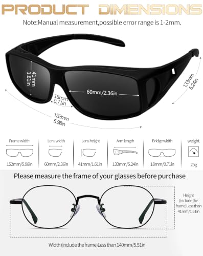 Image of KANASTAL Over Glasses Sunglasses for Men Women Fit Over Glasses Sunglasses Polarized UV400 Fashion Wrap Around Shades