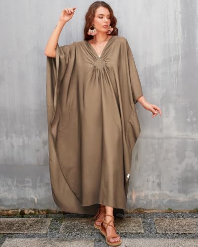 Bsubseach Women Kaftan Dress Plus Size Swimsuit Cover Up Maxi Dresses