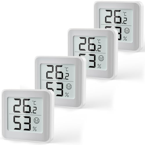MeesMeek Indoor-Thermometer Feuchtigkeitsmesser-Hygrometer-Monitor mit großem LCD-Digitaldisplay,Komfortanzeige,℃/℉-Umschalter sowie...