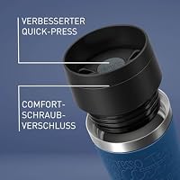 Emsa N20203 Travel Mug Classic Isolierbecher 0,36 Liter | neuer Komfort-Schraubverschluss | Edelstahl | 4h heiß und 8h kalt | 100% dicht | spülmaschinenfest | 360°-Trinköffnung | Dunkelblau – Ansicht 5