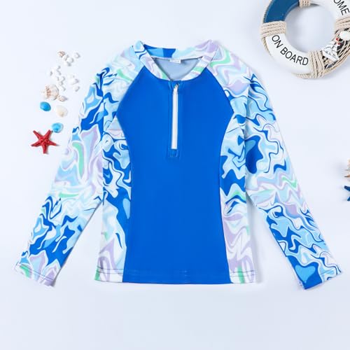 Image of Toddler Girls Long Sleeve Swimsuits Girl Swimwear Little Girls Swimsuits 2 Pieces Toddler Rash Guard Swimsuit Print