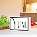 Yum Sign Wood Box,Funny Kitchen Wooden Block Sign for Kitchen Dinning Room Counter Shelf Dinning Room Shelves Wall Decor 10'' x 6''