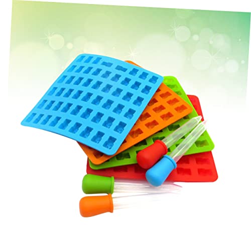 Moules silicone ours chocolat Mipcase avec 4 compte-gouttes pour bonbons