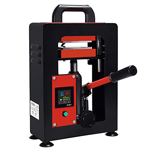 5 Ton Heat Press Machine 3x5 inch Dual Dab Heated Plates LCD Controller Hydraulic Sublimation Extracting Manual