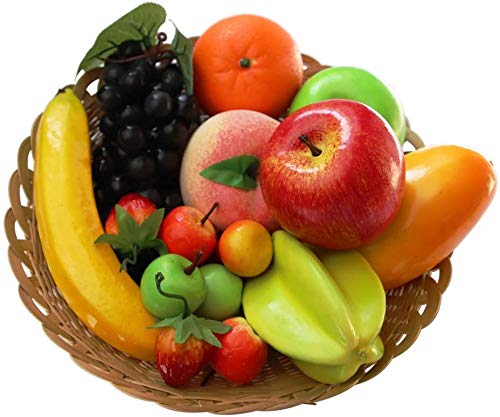 Image of Ulalaza Lifelike Artificial Large Green Grape Cluster with 60 Grapes Fake Fruit Model for Home Kitchen Party Desk Decoration Ornament