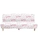 Hiseng Sofabezug 3 Sitzer Ohne Armlehne, Moderner Druck Clic Clac Sofahusse Stretch Schutzhülle Protector Bettcouch Schonbezug Couch überzug Sofabettüberzug (120-150cm,Weiß)