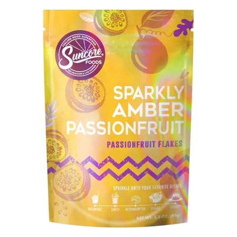 Suncore Foods Sparkling Passionfruit Flakes, Golden Yellow Food Flakes, Gluten-Free, Non-GMO, 3.5oz (1 Pack) Cover