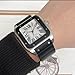 XBHSW Soft Waterproof silicone watch strap Compatible with Cartier Santos 100 Women's Watchband 23mm Rubber Replacement Bracelet (Black silver buckle)