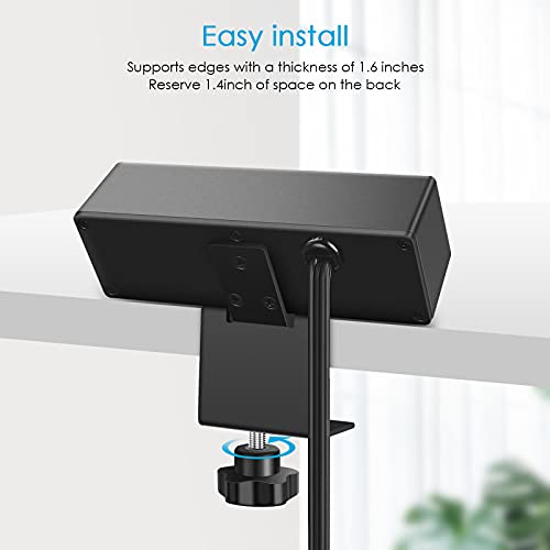 Cccei Desk Clamp Power Strip With Pd 3.0 Fast Charging Usb C Port, On Desktop Mount Widely Spaced Outlet 6 Ft Flat Plug, Fit 1.6 Inch Tabletop Edge Thick, 125V 12A 1500W (Black) #TOP5