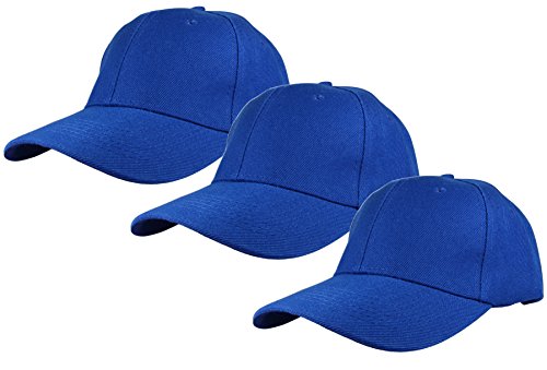 Image of Gelante Plain Baseball Cap Adjustable Back Strap 3 PC
