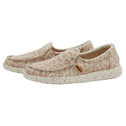Hey Dude Women's Misty Woven Cheetah Tan Size 8 | Women’s Loafers | Women’s Slip On Shoes | Comfortable & Light-Weight #TOP1