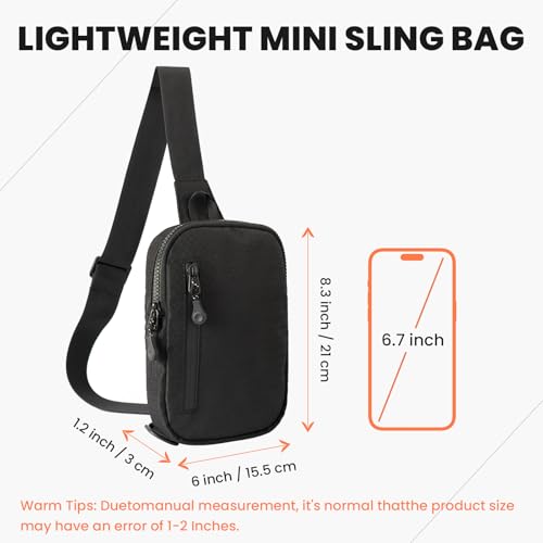 MJNUONE Lightweight Mini Sling Bag for Unisex Waterproof Travel Hiking Small Crossbody bags Everyday use Multiple Pouch4