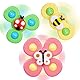Ainiv Saugnapfer Drehspielzeug, 3 Stück Saugnapf Spinner Toys, Finger Hand Spinner, Cartoon Badespielzeug Wasserspielzeug, Sensorisches Sensorik Spielzeug für Baby, Fidget Toys Geschenke für 1-6 Jahre