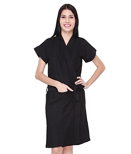 Premium Micro Terry Half Sleeve Free Size Unisex Adult Bathrobe with Front Pocket Premium Micro Terry Half Sleeve Free Size Unisex Adult Bathrobe with Front Pocket