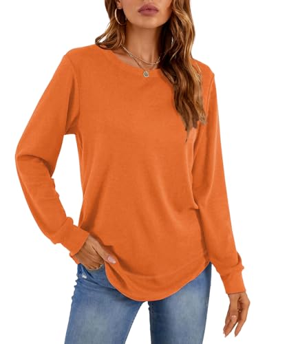 Womens Long Sleeve T Shirts Casual Tops Dressy Fashion Blouses Tunics for Leggings