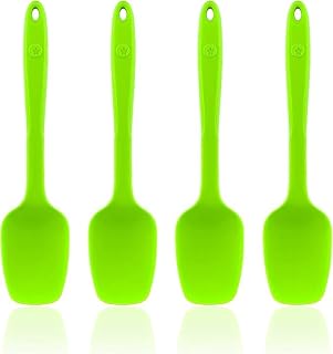 Kitchen Flower Flex Spoon S Set of 4 | Premium Silicone | Heat Resistant | Dishwasher Resistant | Colour: Lime