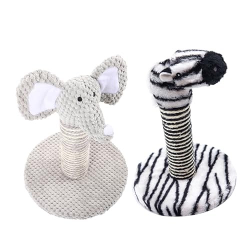 Set de 2 Rascadores para Gatos con Sisal Natural Diseño Elefante y Cebra miniatura 1