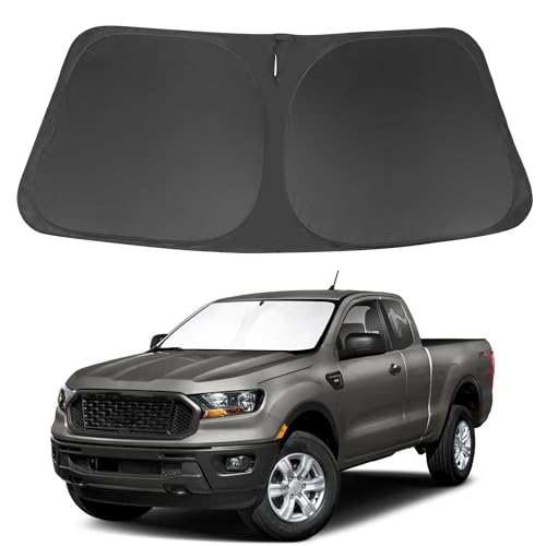 Image of Windshield Sun Shade Compatible with 2019-2024 2025 2026 Ford Ranger Accessories Custom Fit Sunshade Sun Visor Heat Protection Keep Car Interior Cool