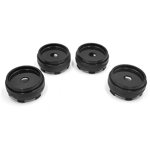 Cache-moyeux 66mm noir à 6 pattes pour roue de voiture | Lot de 4