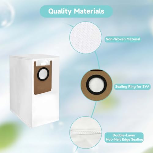 Image of WAIKAS 20 Pack Dust Bags for Eufy Omni S2, S1, Omni S1 Pro Robot Vacuum Cleaners, 2.5L Large Capacity Disposable Vacuum Bags - Replacement Parts /Accessories