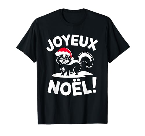 Papá Noel Navideño Joyeux Noël Skunk Camiseta